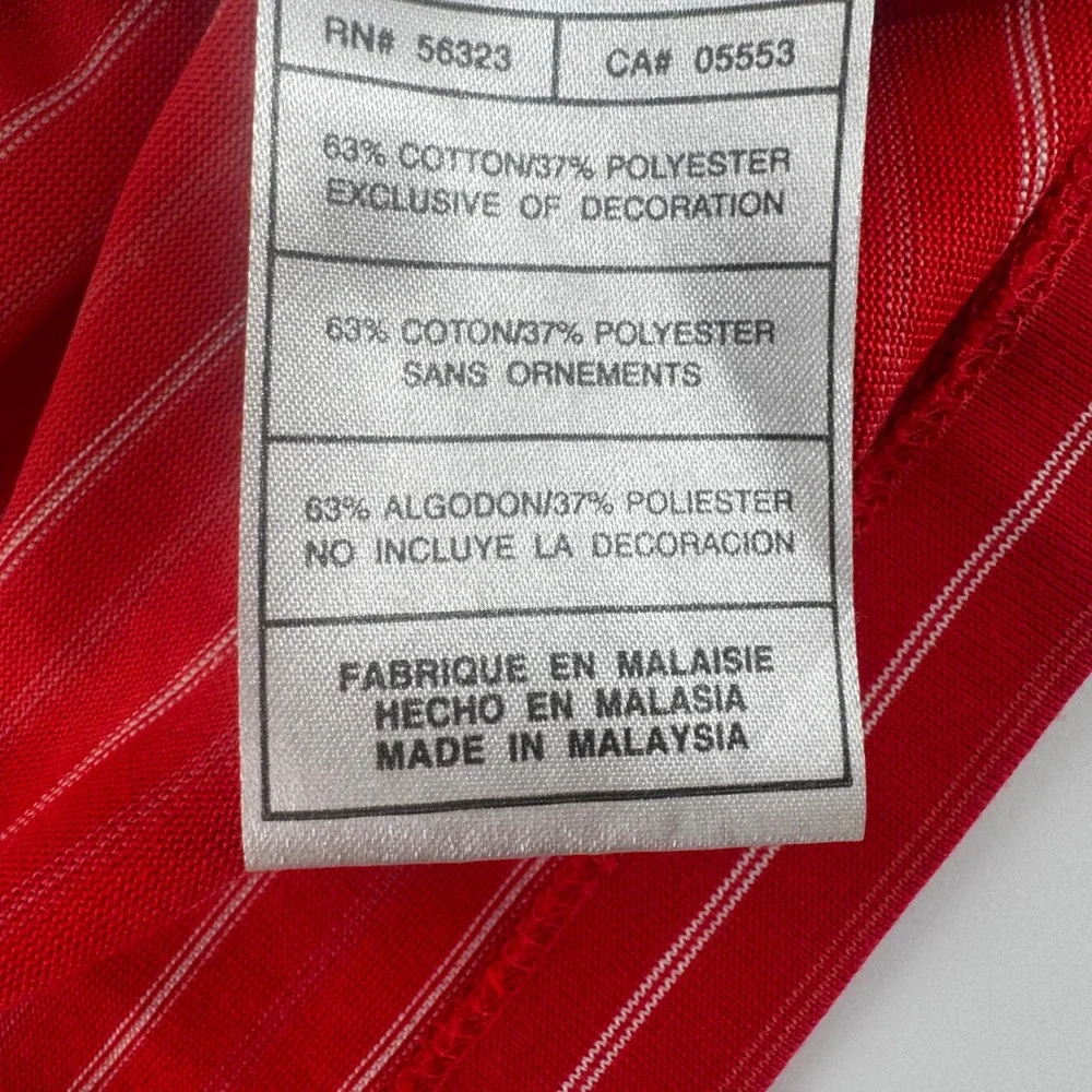 Nike Tiger Woods Collection Red‎ Striped Dri-FIT Golf Polo Shirt Mens Medium